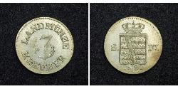 3 Крейцер Саксен-Мейнинген (1680 - 1918) Серебро Бернгард II (герцог Саксен-Мейнингена)