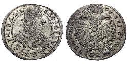 3 Крейцер  Срібло Леопольд I Габсбург(1640-1705)