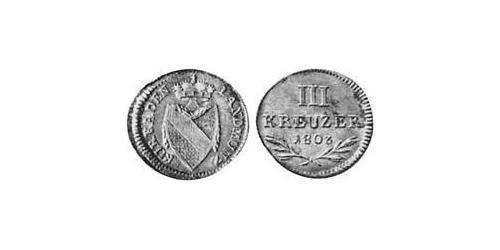 3 Крейцер Велике герцогство Баден (1806-1918) Срібло 
