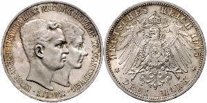 3 Марка Брауншвейг (герцогство) (1815 - 1918) Серебро Эрнст Август Брауншвейгский (1887 - 1953)