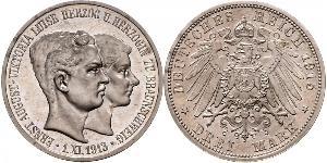 3 Марка Брауншвейг (герцогство) (1815 - 1918) Серебро Эрнст Август Брауншвейгский (1887 - 1953)