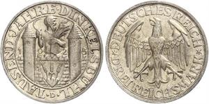 3 Марка Веймарская республика (1918-1933) Серебро 