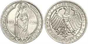 3 Марка Веймарская республика (1918-1933) Серебро 