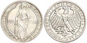 3 Марка Веймарская республика (1918-1933) Серебро 
