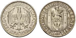 3 Марка Веймарская республика (1918-1933) Серебро 