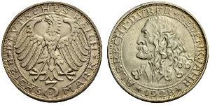 3 Марка Веймарская республика (1918-1933) Серебро 