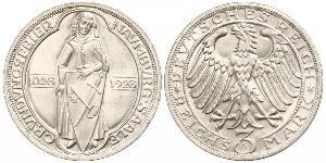 3 Марка Веймарская республика (1918-1933) Серебро 