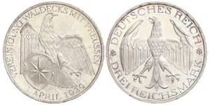 3 Марка Веймарская республика (1918-1933) Серебро 