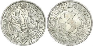 3 Марка Веймарская республика (1918-1933) Серебро 