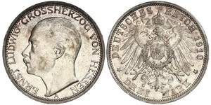 3 Марка Великое герцогство Гессен (1806 - 1918) Серебро Эрнст Людвиг (великий герцог Гессенский) (1868 - 1937)
