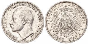 3 Марка Великое герцогство Гессен (1806 - 1918) Серебро Эрнст Людвиг (великий герцог Гессенский) (1868 - 1937)