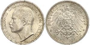 3 Марка Великое герцогство Гессен (1806 - 1918) Серебро Эрнст Людвиг (великий герцог Гессенский) (1868 - 1937)