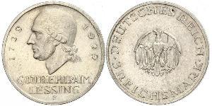 3 Марка Германская империя (1871-1918) Серебро Лессинг, Готхольд Эфраим