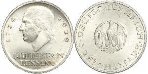 3 Марка Германская империя (1871-1918) Серебро Лессинг, Готхольд Эфраим