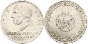 3 Марка Германская империя (1871-1918) Серебро Лессинг, Готхольд Эфраим
