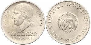 3 Марка Германская империя (1871-1918) Серебро Лессинг, Готхольд Эфраим