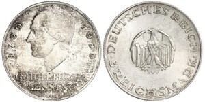 3 Марка Германская империя (1871-1918) Серебро Лессинг, Готхольд Эфраим