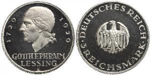 3 Марка Германская империя (1871-1918) Серебро Лессинг, Готхольд Эфраим