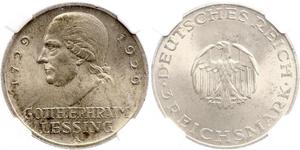 3 Марка Германская империя (1871-1918) Серебро Лессинг, Готхольд Эфраим