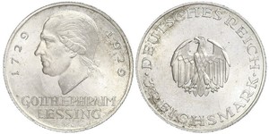 3 Марка Германская империя (1871-1918) Серебро Лессинг, Готхольд Эфраим