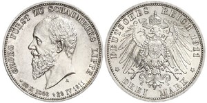 3 Марка Германская империя (1871-1918) Серебро 