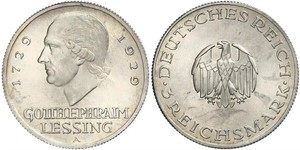 3 Марка Германская империя (1871-1918) Серебро Лессинг, Готхольд Эфраим