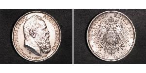 3 Марка Королевство Бавария (1806 - 1918) Серебро Отто I (король Баварии)(1848 – 1916)