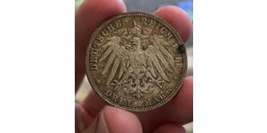 3 Марка Королевство Бавария (1806 - 1918) Серебро Отто I (король Баварии)(1848 – 1916)
