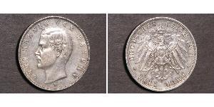 3 Марка Королевство Бавария (1806 - 1918) Серебро Отто I (король Баварии)(1848 – 1916)
