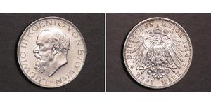 3 Марка Королевство Бавария (1806 - 1918) Серебро Людвиг III (король Баварии) (1845 – 1921)