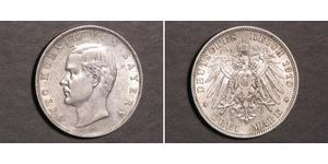 3 Марка Королевство Бавария (1806 - 1918) Серебро Отто I (король Баварии)(1848 – 1916)