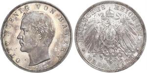3 Марка Королевство Бавария (1806 - 1918) Серебро Отто I (король Баварии)(1848 – 1916)