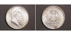 3 Марка Королевство Бавария (1806 - 1918) Серебро Отто I (король Баварии)(1848 – 1916)