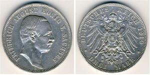3 Марка Пруссия (королевство) (1701-1918) Серебро Wilhelm II, German Emperor (1859-1941)
