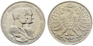 3 Марка Саксен-Веймар-Эйзенах (1809 - 1918) Серебро Вильгельм Эрнст Саксен-Веймар-Эйзенахский