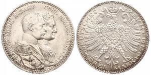 3 Марка Саксен-Веймар-Эйзенах (1809 - 1918) Серебро Вильгельм Эрнст Саксен-Веймар-Эйзенахский