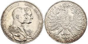 3 Марка Саксен-Веймар-Эйзенах (1809 - 1918) Серебро Вильгельм Эрнст Саксен-Веймар-Эйзенахский