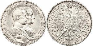 3 Марка Саксен-Веймар-Эйзенах (1809 - 1918) Серебро Вильгельм Эрнст Саксен-Веймар-Эйзенахский