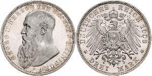 3 Марка Саксен-Мейнинген (1680 - 1918) Серебро Георг II (герцог Саксен-Мейнингена)