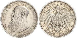 3 Марка Саксен-Мейнинген (1680 - 1918) Серебро Георг II (герцог Саксен-Мейнингена)