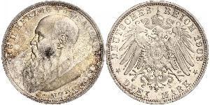 3 Марка Саксен-Мейнинген (1680 - 1918) Серебро Георг II (герцог Саксен-Мейнингена)