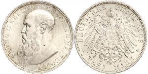 3 Марка Саксен-Мейнинген (1680 - 1918) Серебро Георг II (герцог Саксен-Мейнингена)