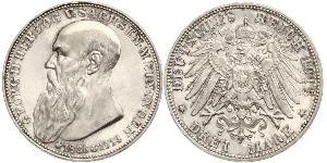 3 Марка Саксен-Мейнинген (1680 - 1918) Серебро Георг II (герцог Саксен-Мейнингена)