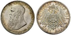 3 Марка Саксен-Мейнинген (1680 - 1918) Серебро Георг II (герцог Саксен-Мейнингена)