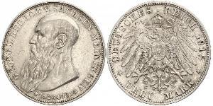 3 Марка Саксен-Мейнинген (1680 - 1918) Серебро Георг II (герцог Саксен-Мейнингена)