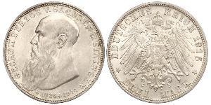 3 Марка Саксен-Мейнинген (1680 - 1918) Серебро Георг II (герцог Саксен-Мейнингена)