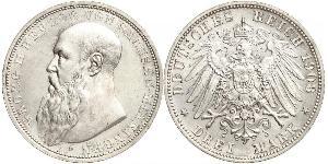 3 Марка Саксен-Мейнинген (1680 - 1918) Серебро Георг II (герцог Саксен-Мейнингена)