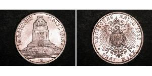 3 Марка Саксония (королевство) (1806 - 1918) Серебро 