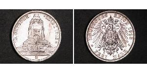 3 Марка Саксония (королевство) (1806 - 1918) Серебро 
