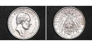 3 Марка Саксония (королевство) (1806 - 1918) Серебро Фридрих Август III (король Саксонии) (1865-1932)